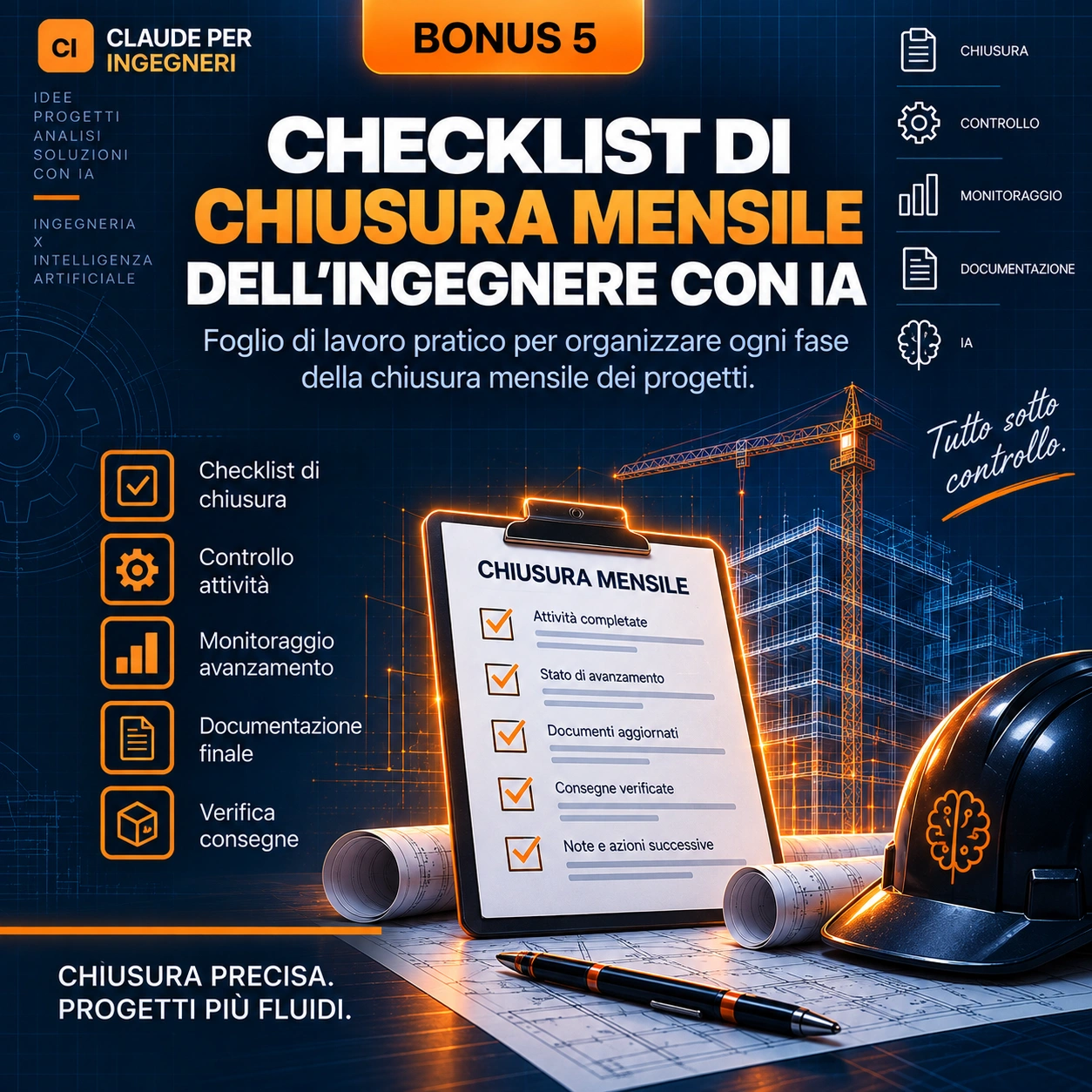 Copertina del Bonus #5 - Checklist della Chiusura Mensile dell’Ingegnere con IA