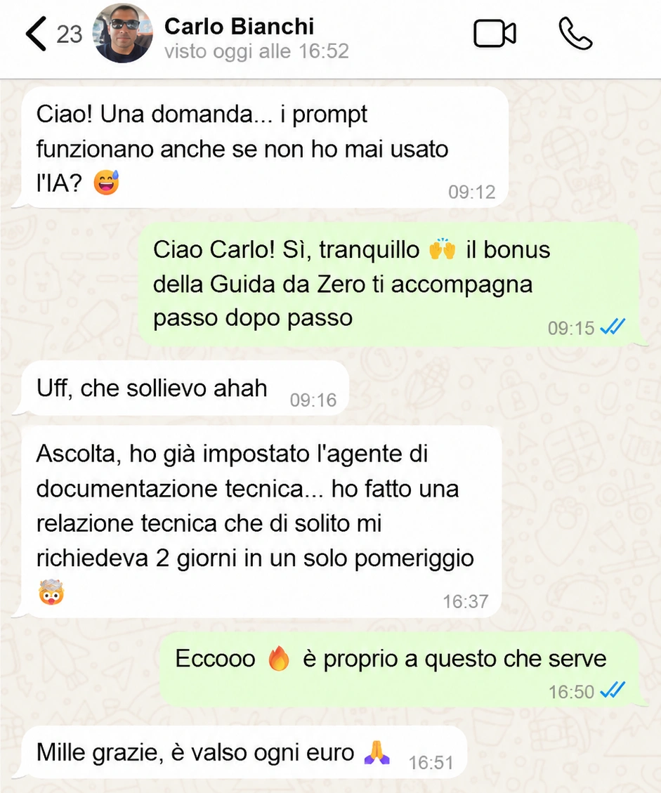 Testimonianza cliente #1