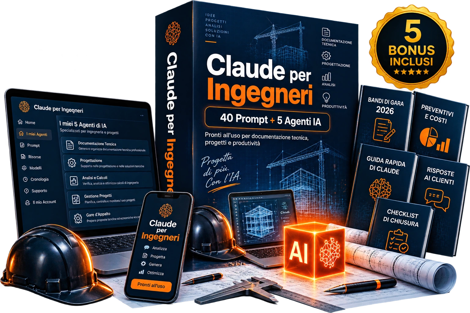 Claude per Ingegneri — 40 Prompt + 5 Agenti IA